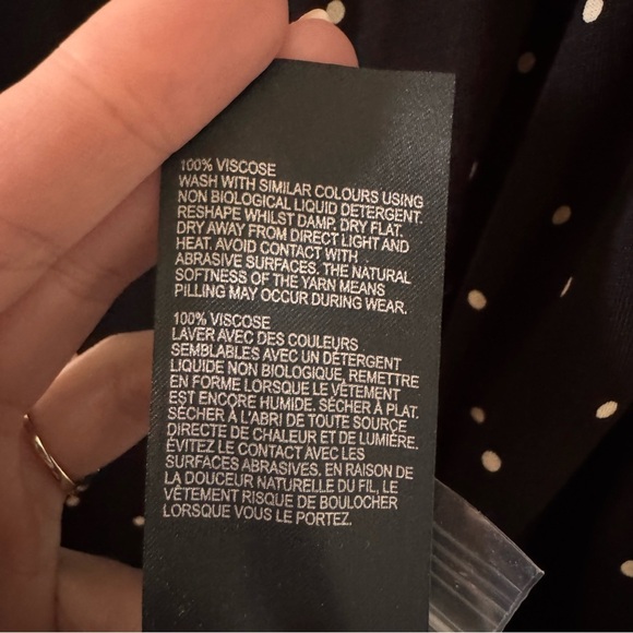 WHISTLES Spot Wrap Jersey Tie Dress Polka Dot Black White Size 6 - Picture 13 of 14